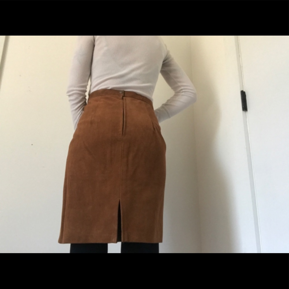 Lisa Cohen For Phoenix Vintage Suede Leather Skirt - Picture 3 of 16
